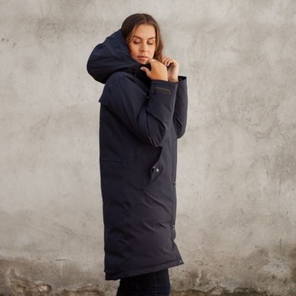 Adidas long navy blue winter coat - Picture 2 of 6